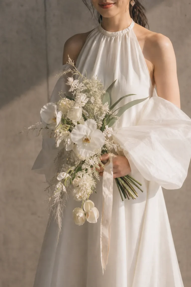 結婚式素材｜ウェディングドレスのディテール写真