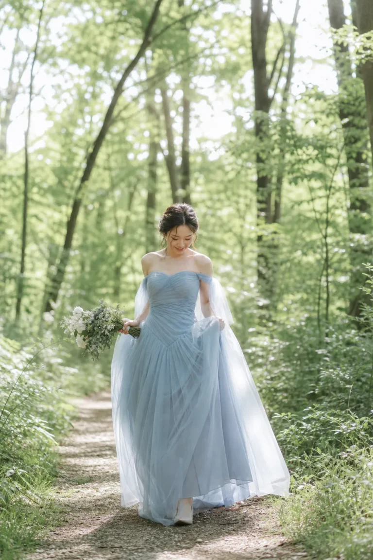 前撮り写真｜森の中で撮影した日本人花嫁