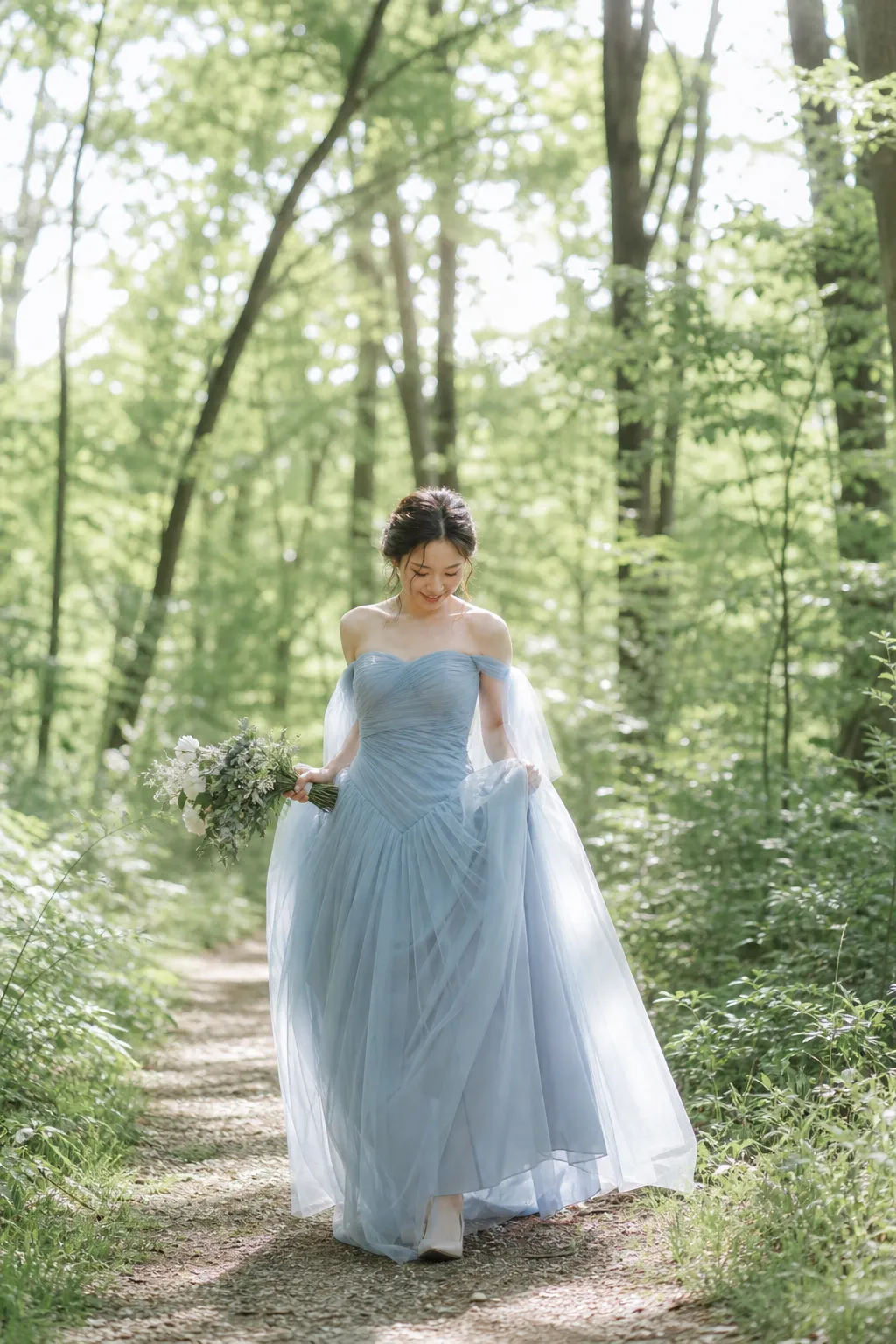 前撮り写真｜森の中で撮影した日本人花嫁