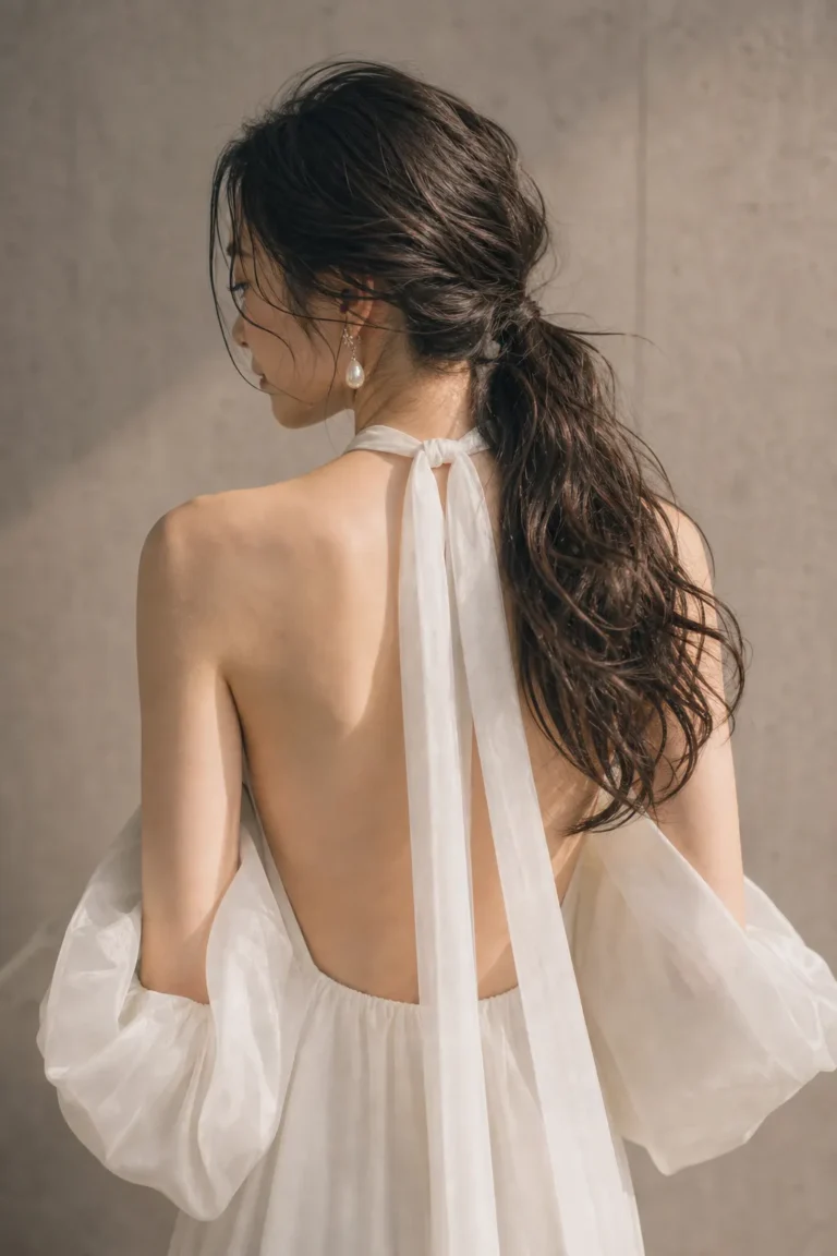 前撮り写真｜日本人花嫁のクローズアップ写真