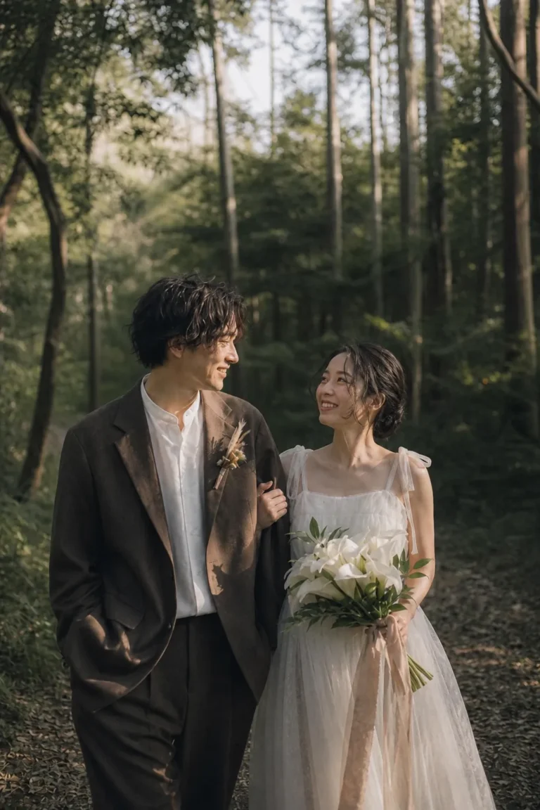 自然な新郎新婦ウェディングフォト