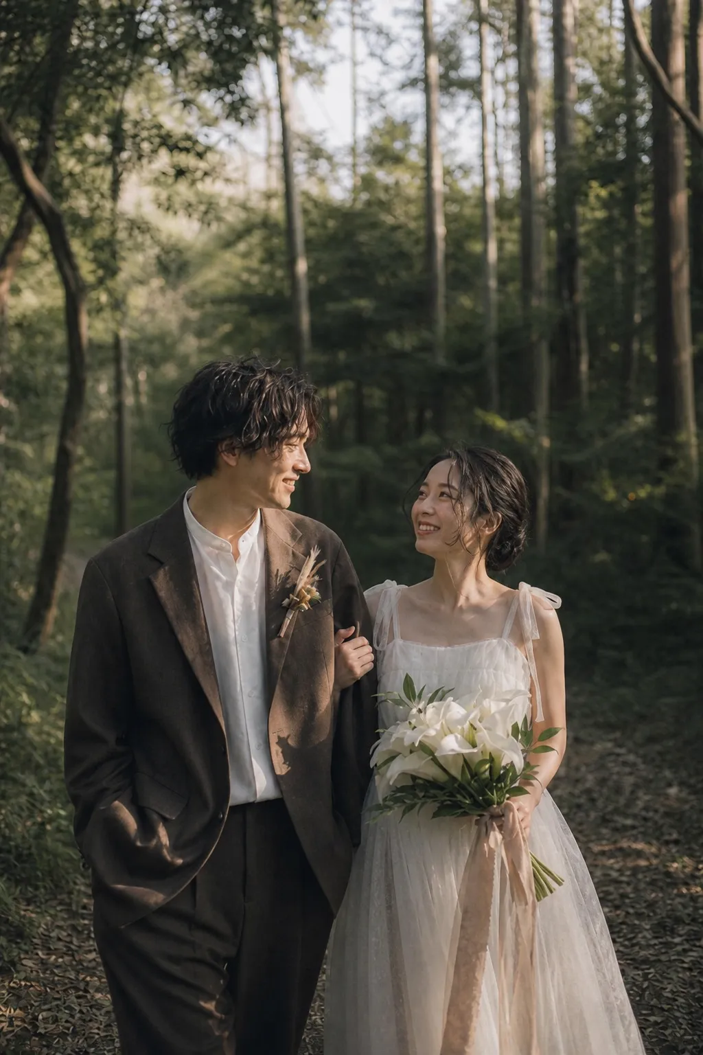 自然な新郎新婦ウェディングフォト